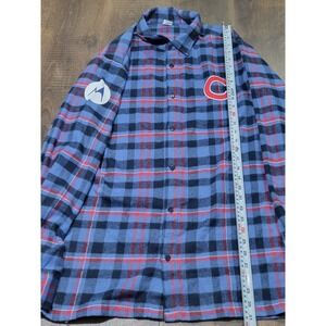 Chicago Cubs Motorola Razr Plaid Flannel Shirt Mens XL Blue Black Success Brands